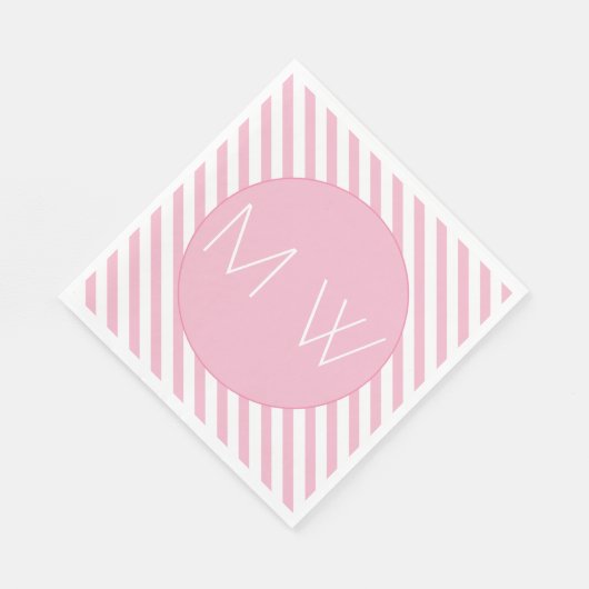 Serviette En Papier Grilles rose et blanc Monogrammes Papier serviette (Coin)
