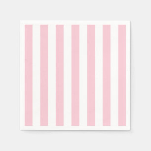 Serviette En Papier Grilles Verticales Bébé Rose Et Blanc Gratté