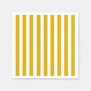 Serviette En Papier Grilles verticales jaunes et blanches de moutarde