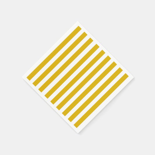 Serviette En Papier Grilles verticales jaunes et blanches de moutarde (Coin)