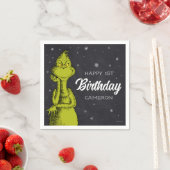 Serviette En Papier Grinch Chalkboard Anniversaire (En situation)