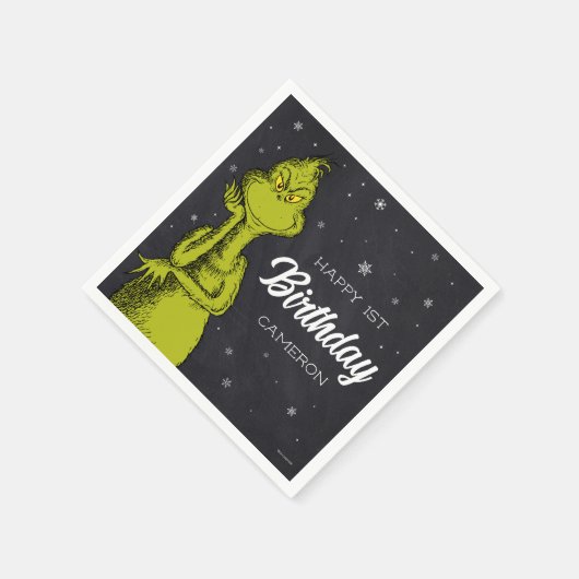 Serviette En Papier Grinch Chalkboard Anniversaire (Coin)