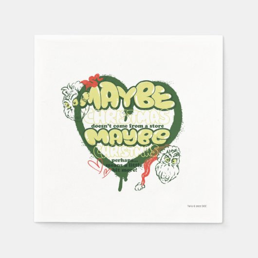 Serviette En Papier Grinch | Citation de Noël (Devant)