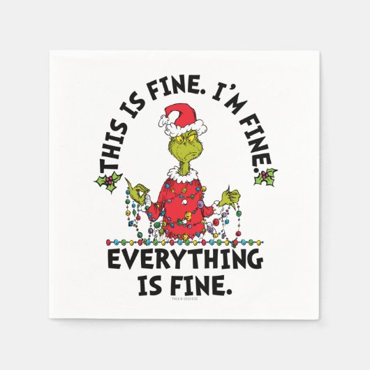 Serviette En Papier Grinch | Everything is Fine (Devant)