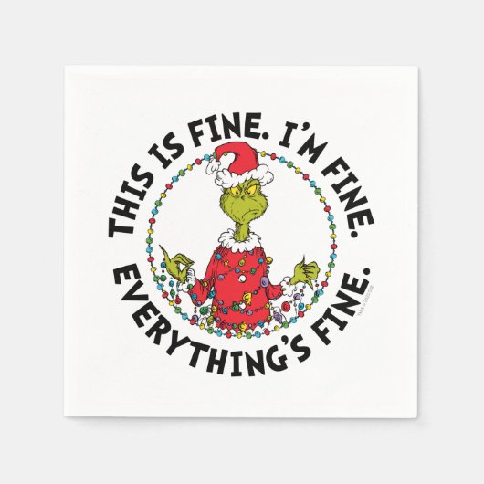 Serviette En Papier Grinch | Everything's Fine (Devant)
