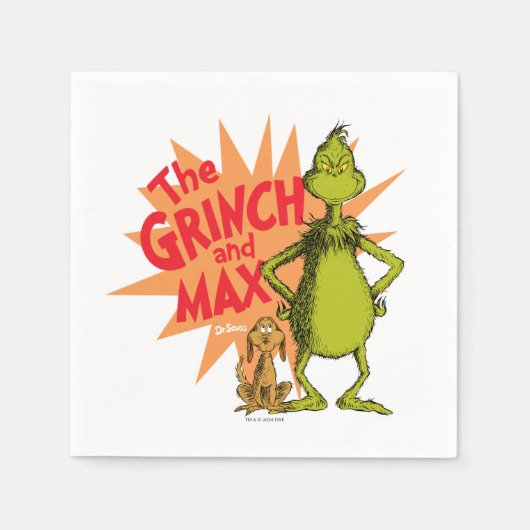 Serviette En Papier Grinch | Grinch & Max Starburst (Devant)