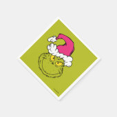 Serviette En Papier Grinch in Pink Santa Hat (Coin)