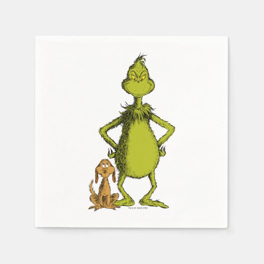 Serviette En Papier Grinch | Max & Grinch Stance (Devant)