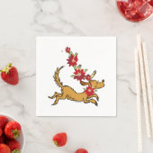Serviette En Papier Grinch | Max Pointsettia de Noël (En situation)