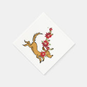 Serviette En Papier Grinch | Max Pointsettia de Noël (Coin)