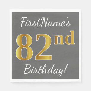 Serviette En Papier Gris, anniversaire d'or de Faux