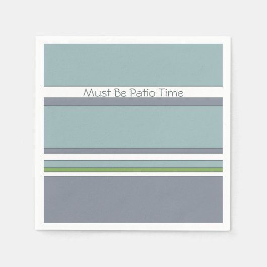 Serviette En Papier Gris blanc et bleu (Devant)