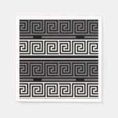 Serviette En Papier Gris Blanc Noir Clé grecque Fret Motif Design (Devant)