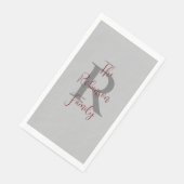 Serviette En Papier Gris Bourgogne Nom Monogramme Papier Serviette d'h (Coin)