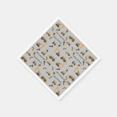 Serviette En Papier Gris Construction Thème Bilingue Anniversaire Fête (Coin)