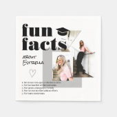 Serviette En Papier Gris cool diplômé fun faits graduation 2 photos (Devant)