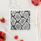 Serviette En Papier Gris de serpent et gris clair (En situation)