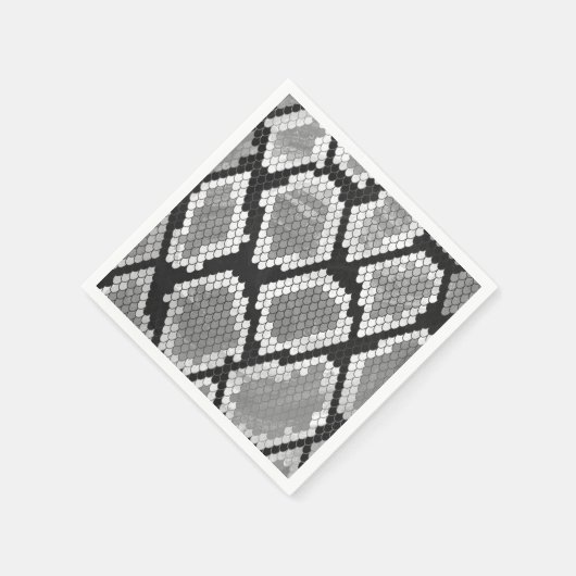 Serviette En Papier Gris de serpent et gris clair (Coin)