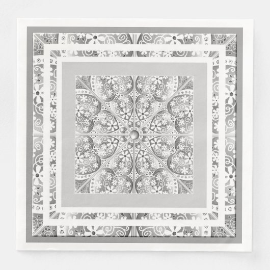 Serviette En Papier Gris dentée céramique (Devant)