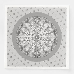 Serviette En Papier Gris dentée céramique