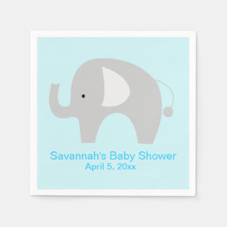 Serviette En Papier Gris Eléphant Personnalisé Partie Napkin (Bleu)