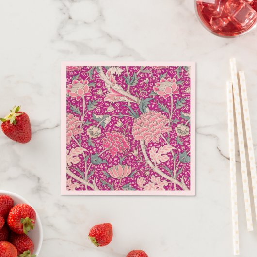 Serviette En Papier Gris en rose (En situation)