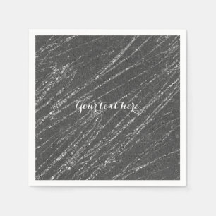 Serviette En Papier Gris et argent Moderne Glam marbre rayé Party