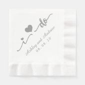 Serviette En Papier Gris et blanc que je fais | Papier mariage Napkin (Devant)