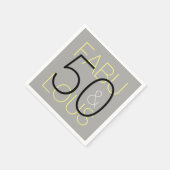Serviette En Papier Gris et Jaune 50 & Papier fabuleux Napkin (Coin)