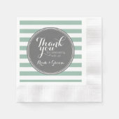 Serviette En Papier Gris et Menthe - Merci Mariés (Devant)