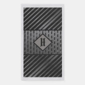 Serviette En Papier Gris et noir Asymétrique Géométrique (Devant)