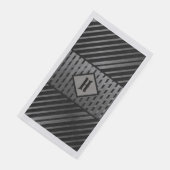 Serviette En Papier Gris et noir Asymétrique Géométrique (Coin)