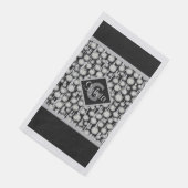 Serviette En Papier Gris et Noir Pois Monogrammes (Coin)