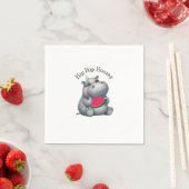 Serviette En Papier Gris Hippopotame Pastèque Anniversaire (En situation)
