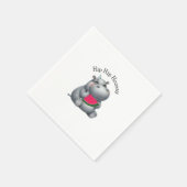 Serviette En Papier Gris Hippopotame Pastèque Anniversaire (Coin)