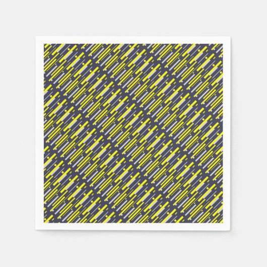 Serviette En Papier Gris Jaune Blocs Art Abstrait (Devant)
