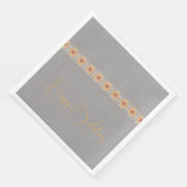 Serviette En Papier Gris Léger Avec Accentuation Florale (Coin)