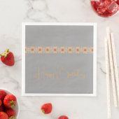 Serviette En Papier Gris Léger Avec Accentuation Florale (En situation)