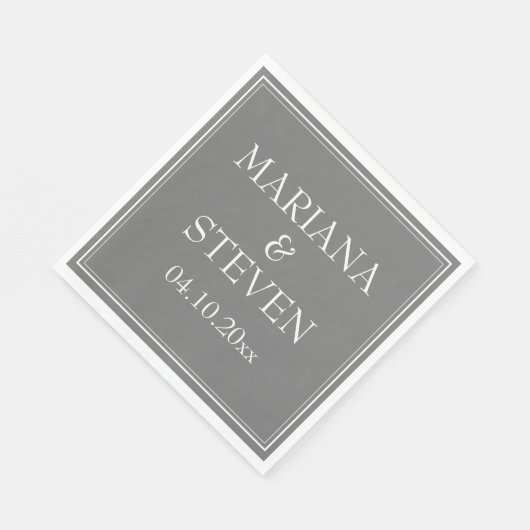 Serviette En Papier Gris minimaliste moderne (Coin)