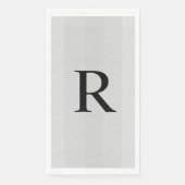 Serviette En Papier Gris neutre texturé Monogramme (Devant)