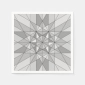 Serviette En Papier Gris noir Mosaïque Triangle Motif rétro (Devant)
