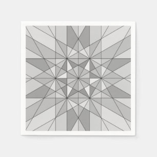 Serviette En Papier Gris noir Mosaïque Triangle Motif rétro