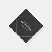 Serviette En Papier Gris Noir Professionnel Design tendance minimalist (Coin)