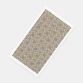 Serviette En Papier Gris, orange, Motif carrelé Diamant Bleu (Coin)