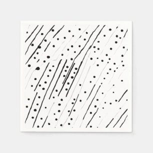 Serviette En Papier Gris ou pois noir, blanc, gris motif