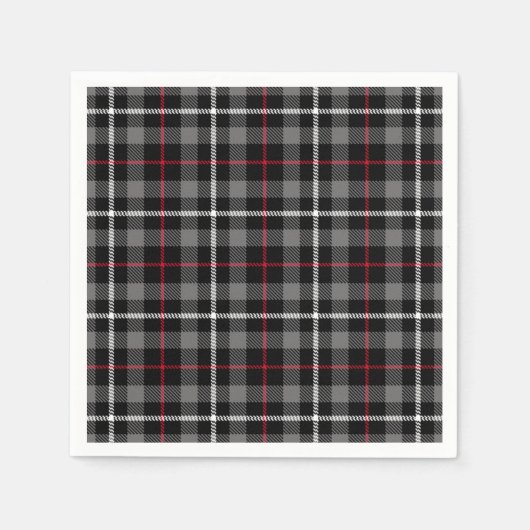 Serviette En Papier Gris Plaid Pour Papier de Noël Napkin (Devant)