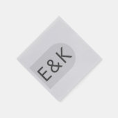 Serviette En Papier Gris Premium Ultimate Moderne Monogramme Arc Maria (Coin)