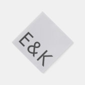 Serviette En Papier Gris Premium Ultimate Moderne Monogramme Bold Amus (Coin)
