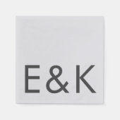 Serviette En Papier Gris Premium Ultimate Moderne Monogramme Bold Amus (Devant)