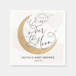 Serviette En Papier Gris sur le Baby shower de la lune